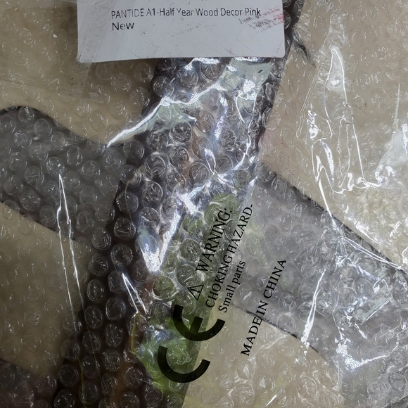 NEW PANTIDE 6 Months Pink 1/2 Number Sign Wooden Table Centerpiece Half Birthday - Picture 3 of 3